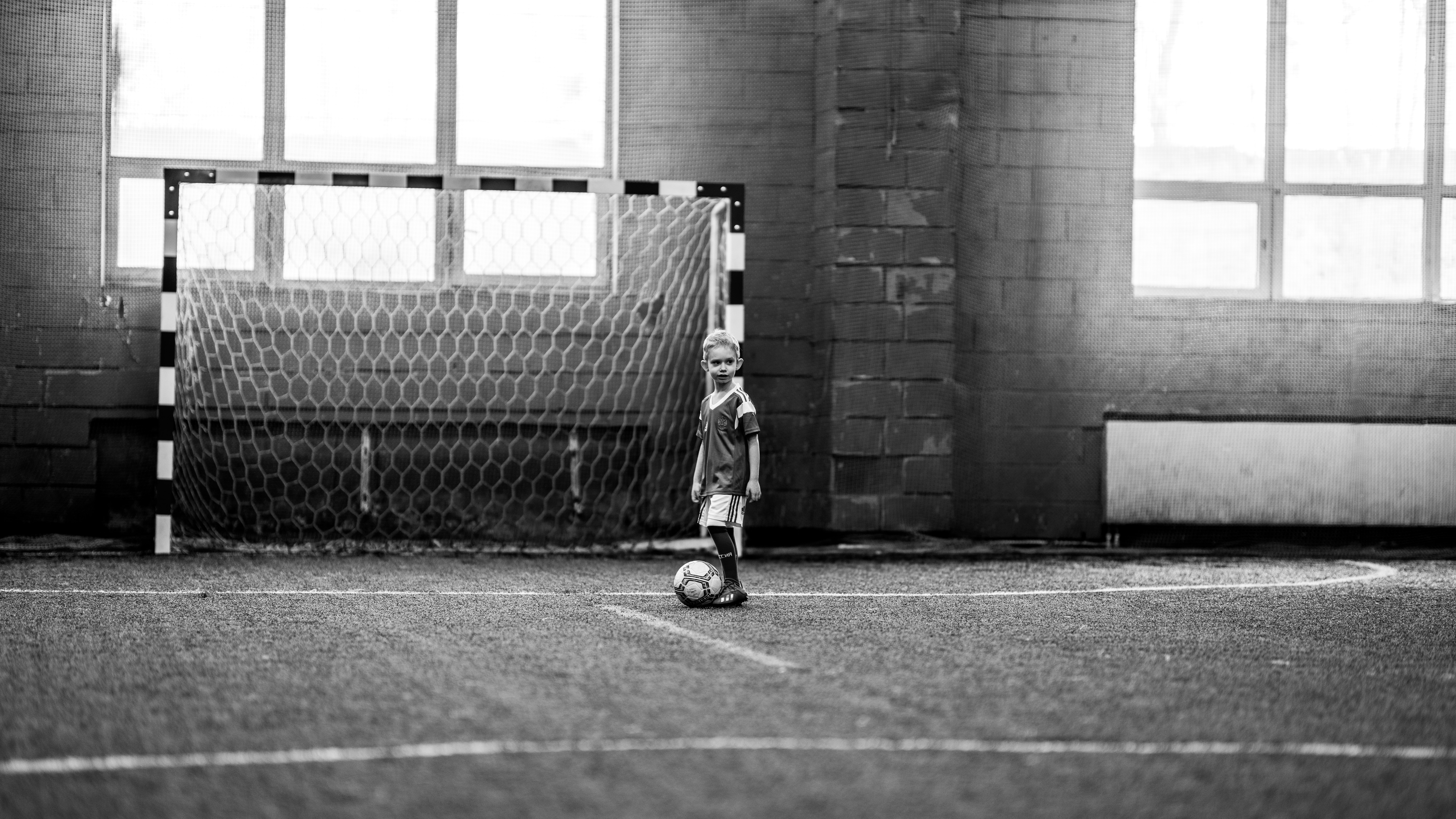 Young athlete with ball